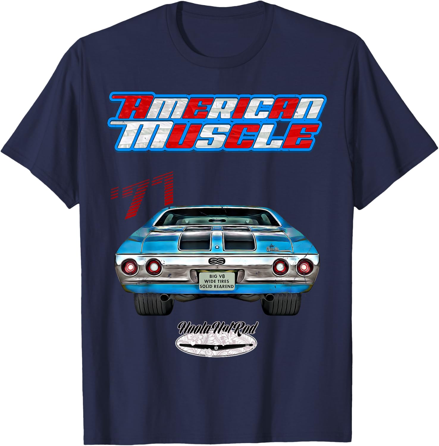 1971 Chevelle,Muscle Car,SS454,SS427,SS396,Hotrod,drag race T-Shirt - T-Shirt | Navy