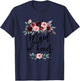 Maid of Honor Floral Bridal Shower Wedding Chief Bridesmaid T-Shirt - T-Shirt | Navy