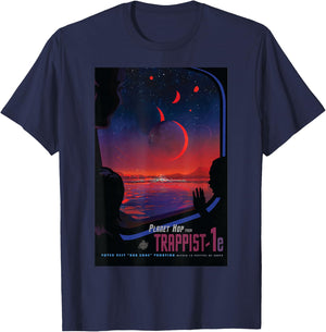 Nerdy Vintage Trappist-1 Planet Space Travel Science Teacher Women Girls Kids T-Shirt - T-Shirt | Navy