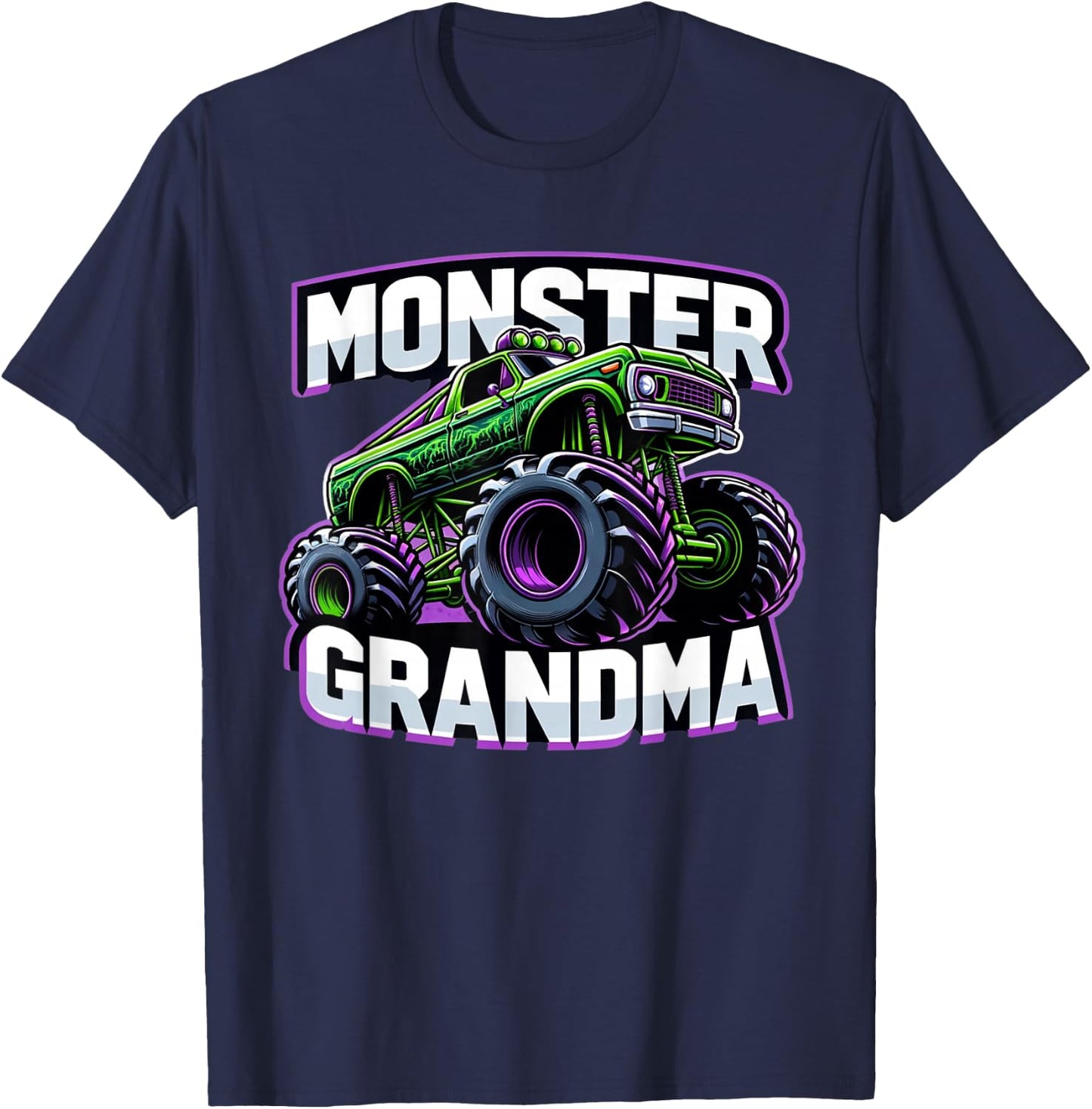Monster Truck Race Racer Driver Grandma Mother's Day T-Shirt - T-Shirt | Navy