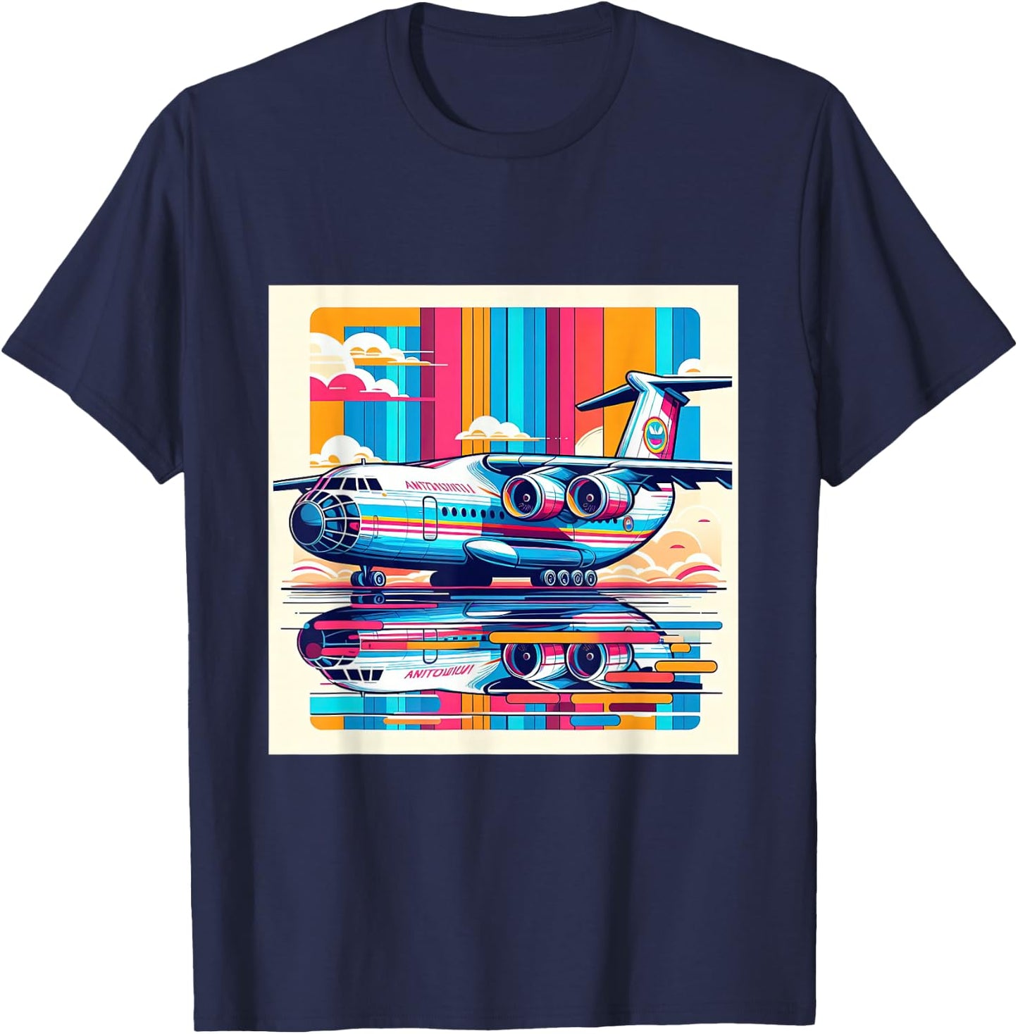 Antonov AN 225 Airplane Retro Style T-Shirt - T-Shirt | Navy
