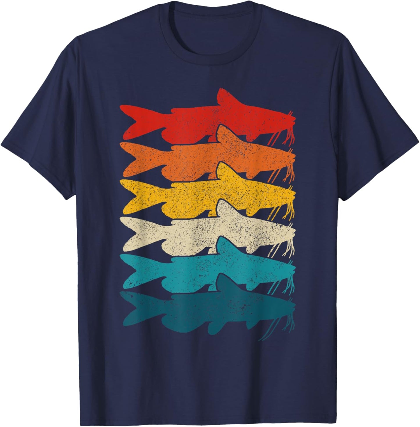 Channel Catfish Vintage Fish Catfish Fishing T-Shirt - T-Shirt | Navy
