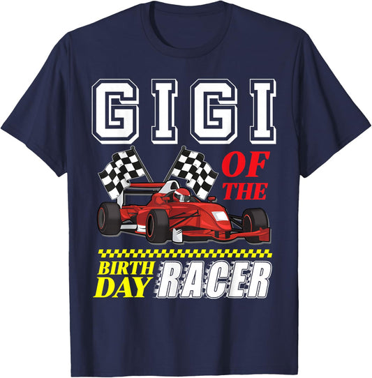 Race Car Party Gigi Of The Birthday Racer Racing Family T-Shirt - T-Shirt | Navy