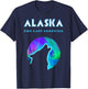 Cool Alaska Crawling Wild Wolf with Aurora Snow Scene T-Shirt - T-Shirt | Navy