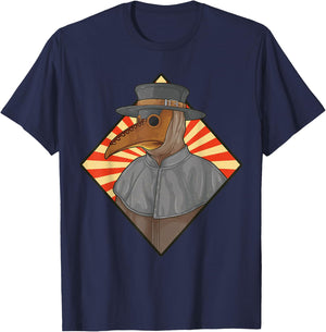 Plague Doctor Steampunk Retro Creepy Medieval Gothic Raven T-Shirt - T-Shirt | Navy