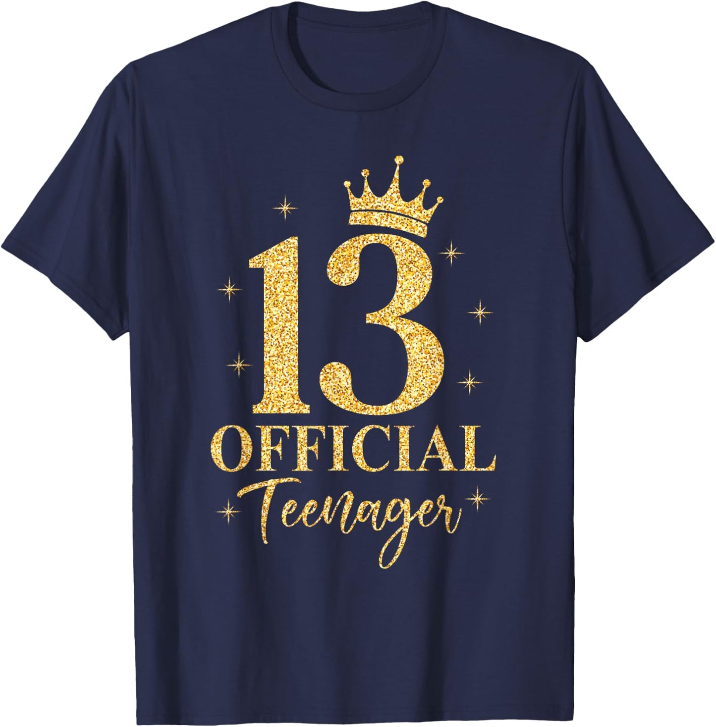 Official Teenager It's My 13th Golden Birthday 13 Year Old T-Shirt - T-Shirt | Navy