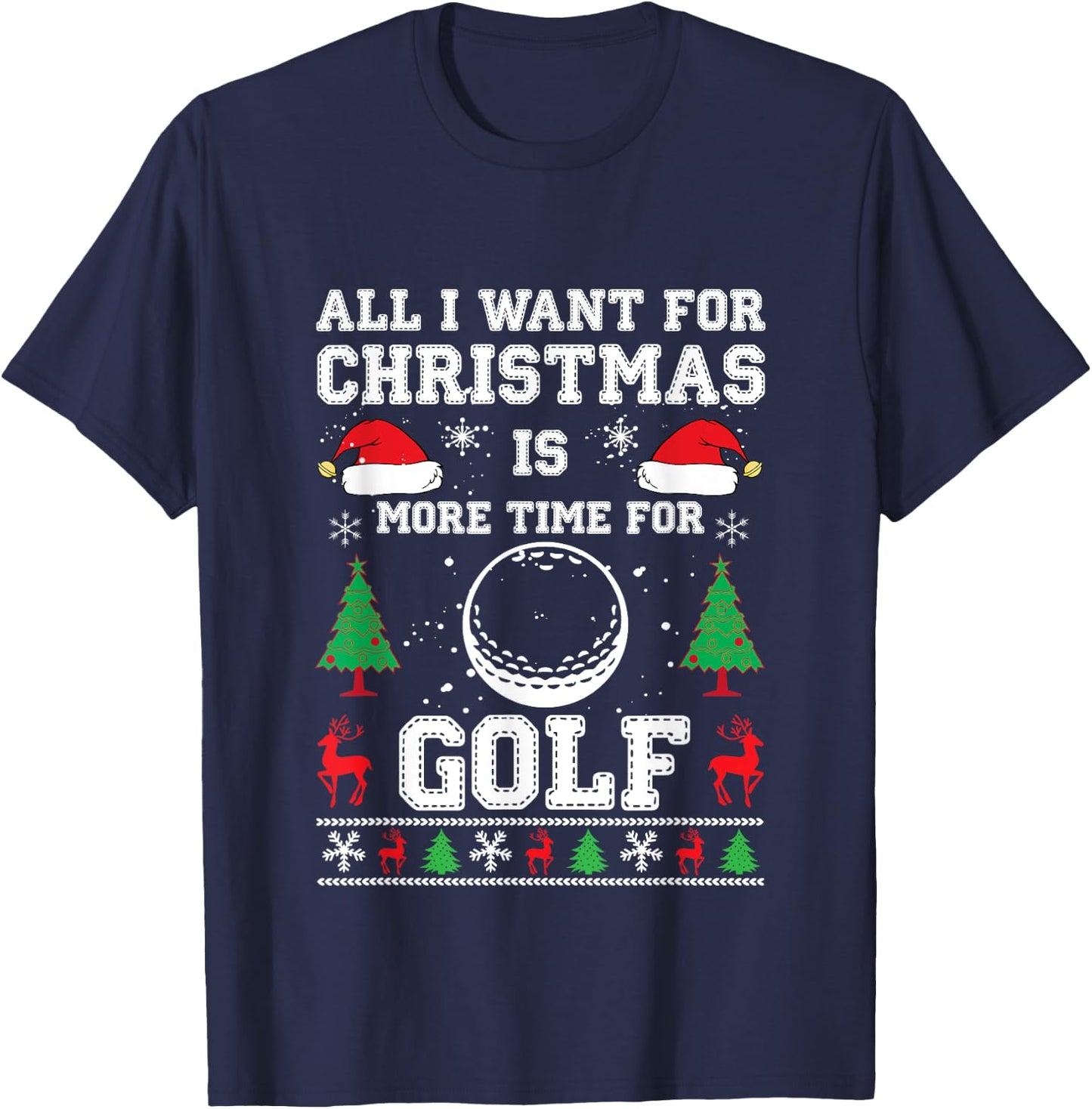 Ugly Christmas Shirts Men's Dry Fit Golf Xmas Holiday Gifts T-Shirt - T-Shirt | Navy