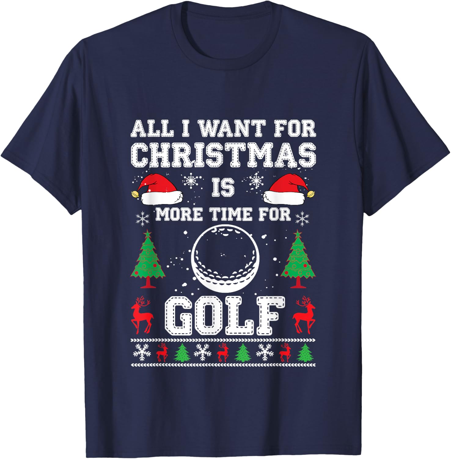 Ugly Christmas Shirts Men's Dry Fit Golf Xmas Holiday Gifts T-Shirt - T-Shirt | Navy