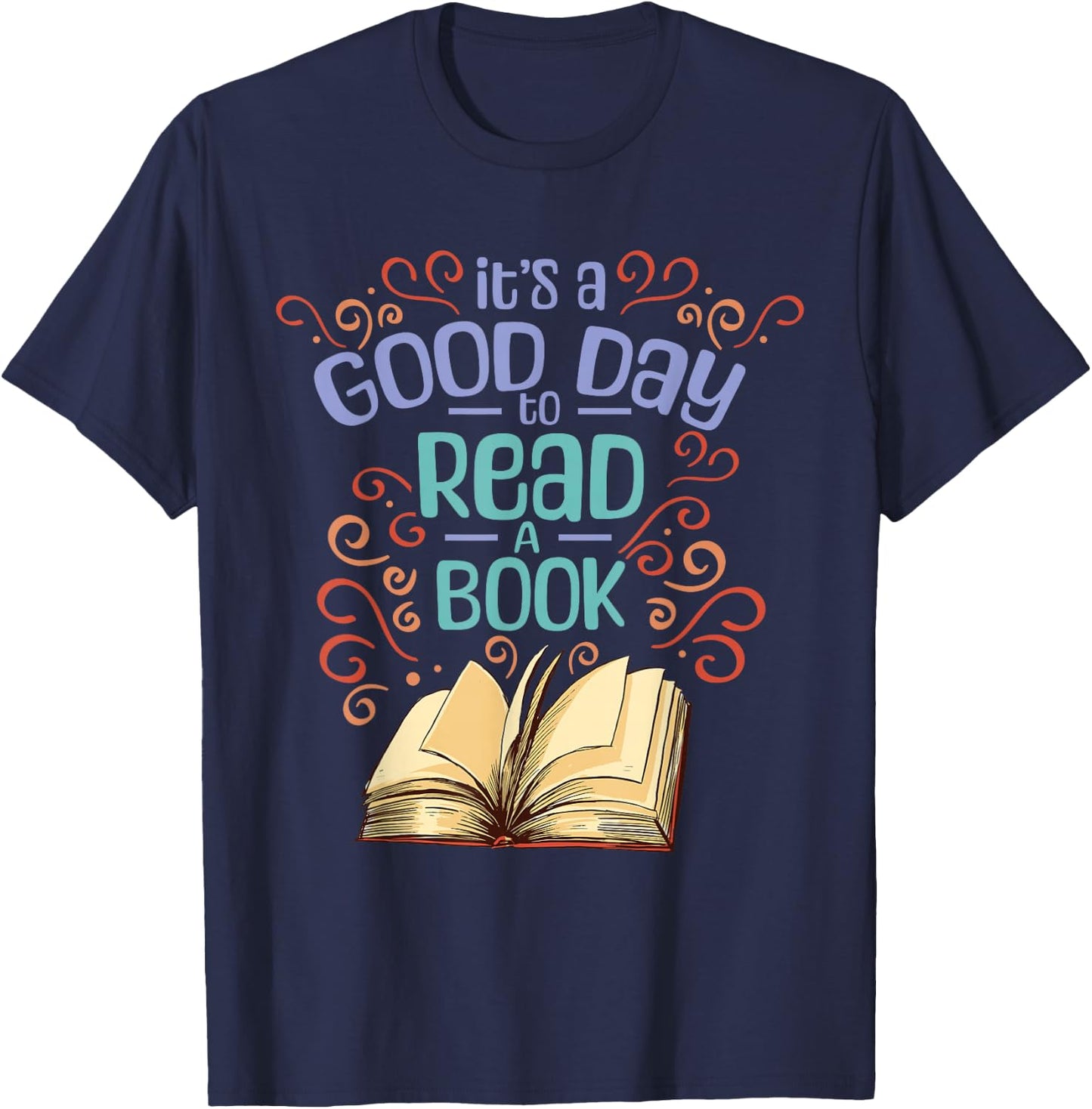 Librarian Reader Books Reading It's A Good Day To Read A Book Adults Black Cotton Polyester T-Shirt - T-Shirt | Navy