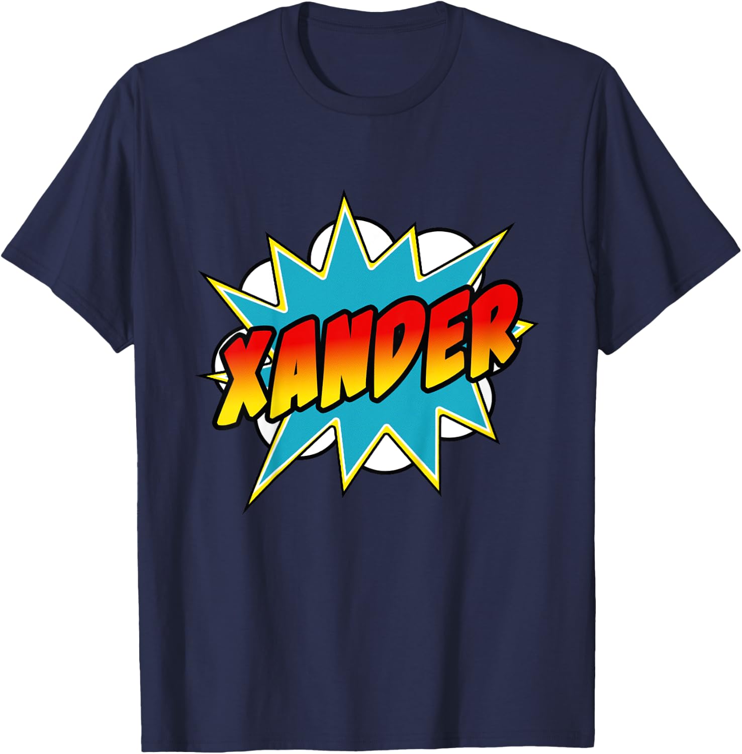 Kids Boys Xander Name Comic Book Superhero T-Shirt - T-Shirt | Navy