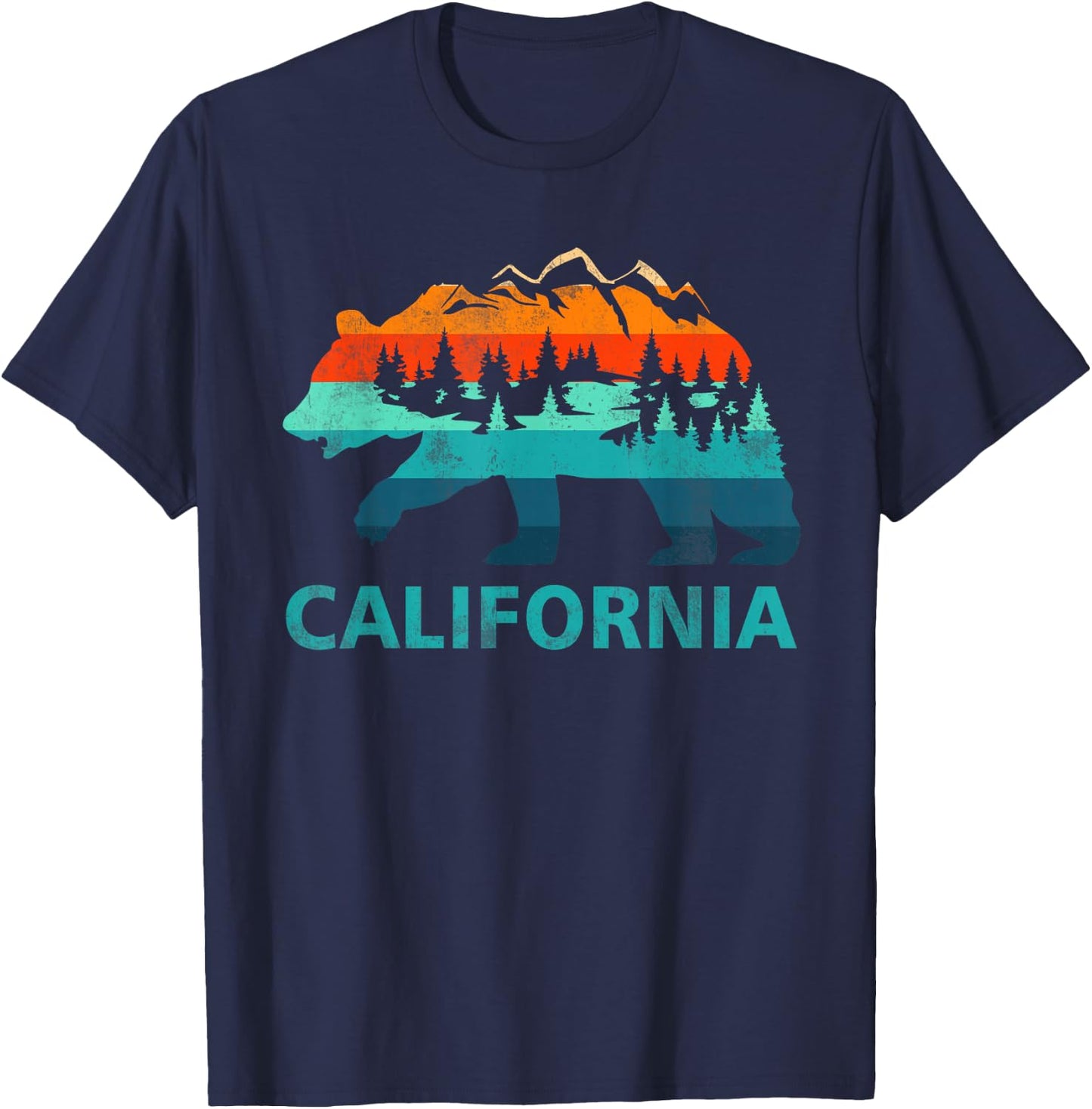 California Bear Vintage Retro Nature Hiking Souvenir T-Shirt - T-Shirt | Navy