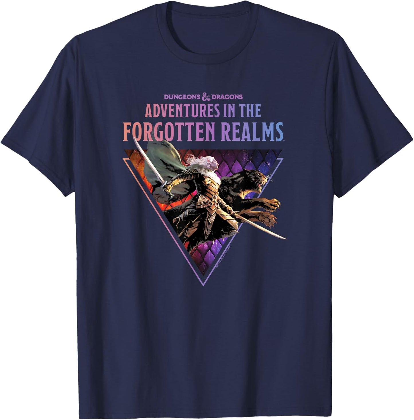 Magic: The Gathering Dungeons & Dragons Drizzt Jump T-Shirt - T-Shirt | Navy