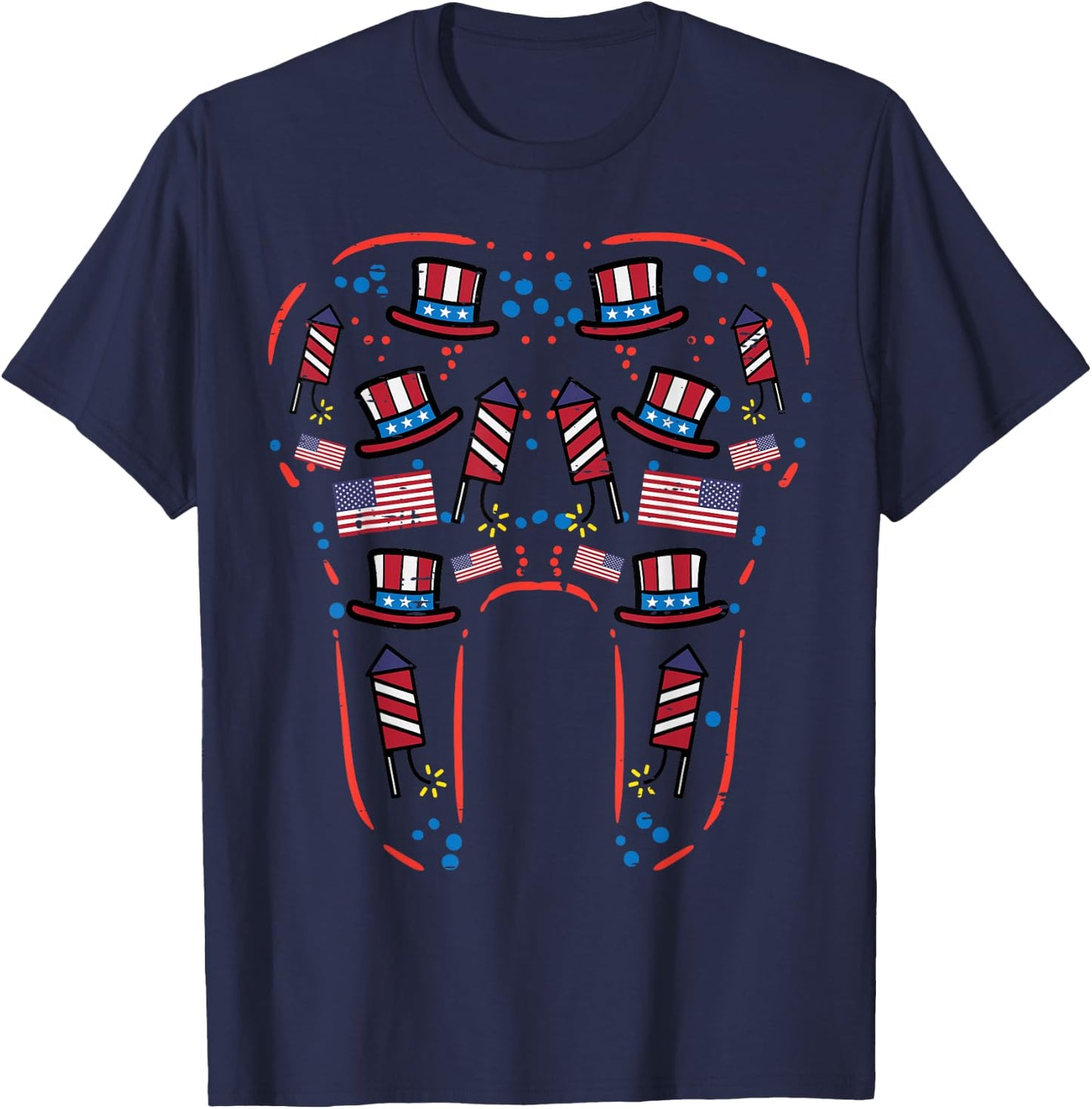 4th Of July Dentist Tooth US Flag Dental Patriotic Women Men T-Shirt - T-Shirt | Navy