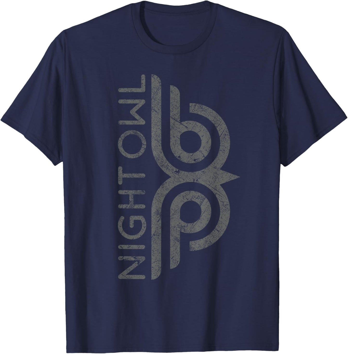 Night owl cool distressed retro insomniac retro owl graphic T-Shirt - T-Shirt | Navy