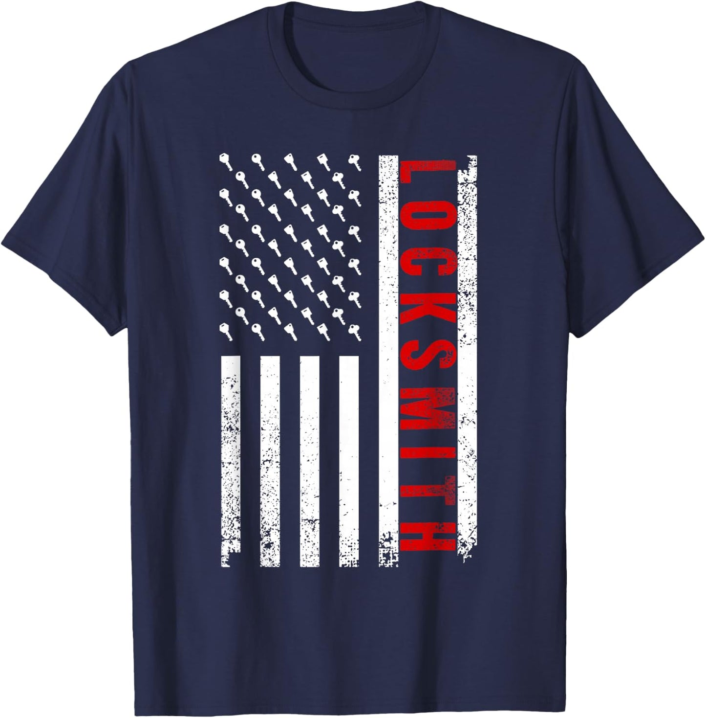 Cool Locksmith Art Women American Flag Lock Picker T-Shirt - T-Shirt | Navy