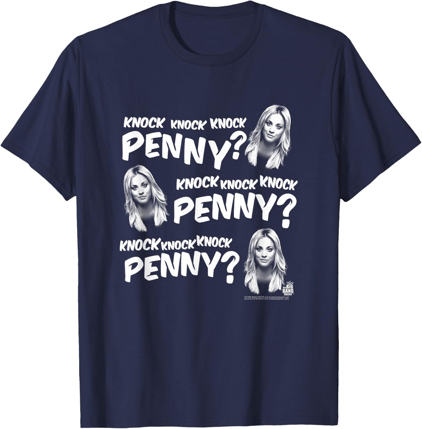 The Big Bang Theory Knock Knock Knock Penny TV Show T-Shirt - T-Shirt | Navy