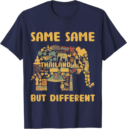 Same Same But Different Thailand Bangkok Holiday Slogan T-Shirt - T-Shirt | Navy