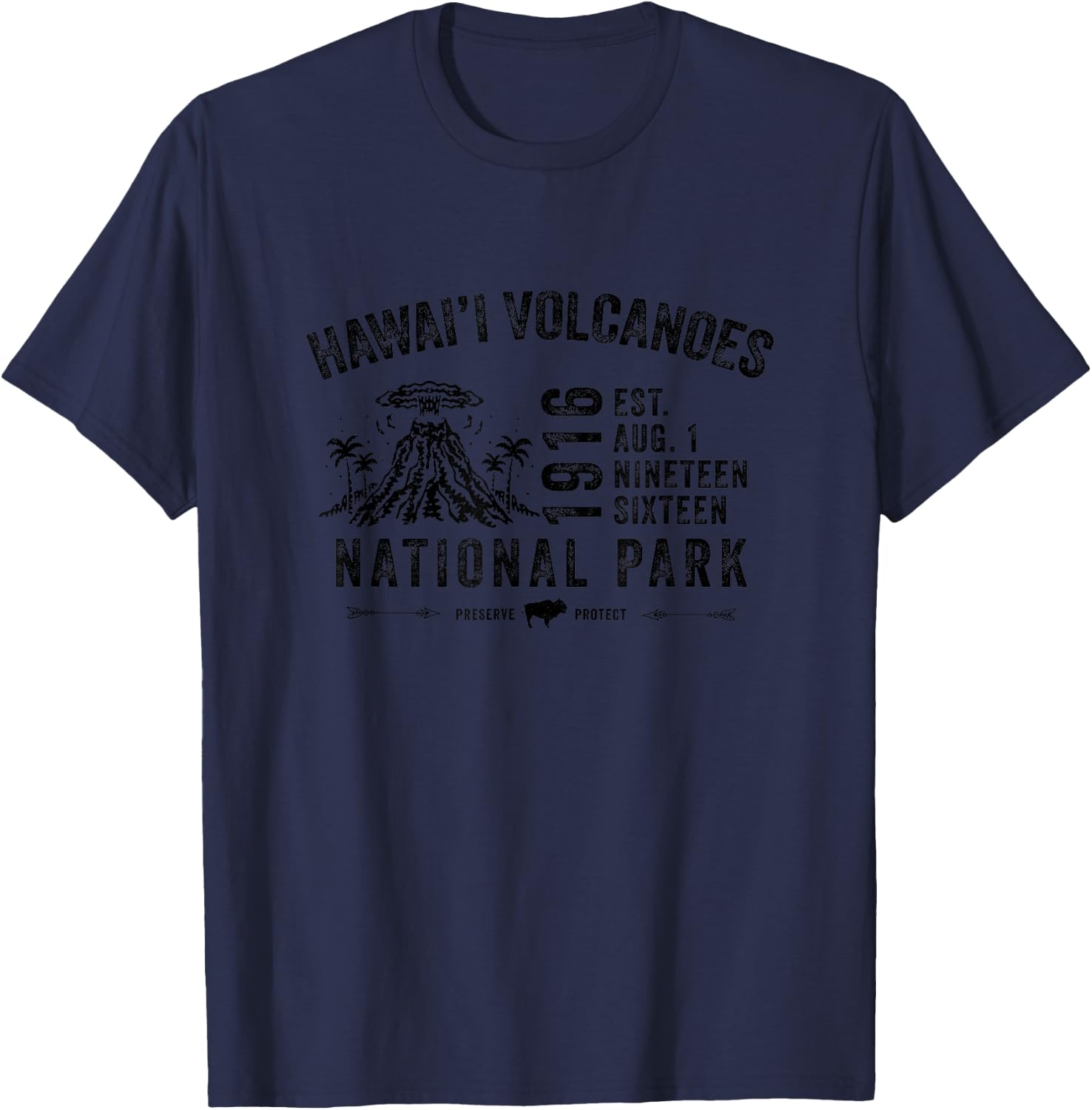 Hawai'i Volcanoes National Park Hawaii USA Hiking Camping T-Shirt - T-Shirt | Navy