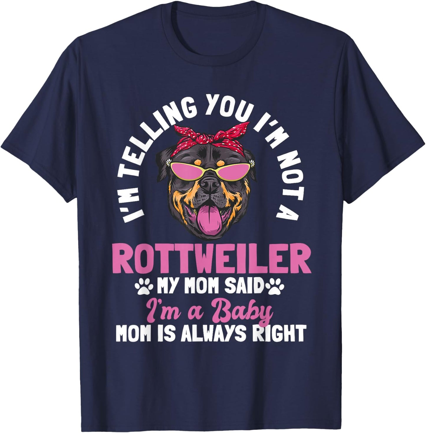 Rottweiler Mom Dog Owner Breeder Fur Parents Mother's Day T-Shirt - T-Shirt | Navy