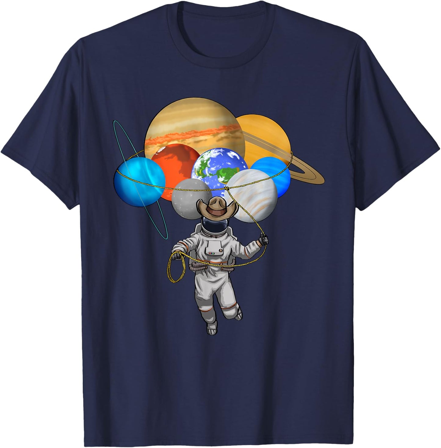 Space Cowboy Shirts Funny Vintage Western Men Retro T-Shirt - T-Shirt | Navy
