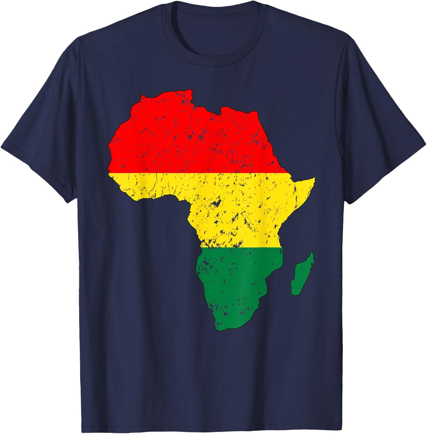 Juneteenth 1865 Africa Map Kente Cloth African Continent T-Shirt - T-Shirt | Navy