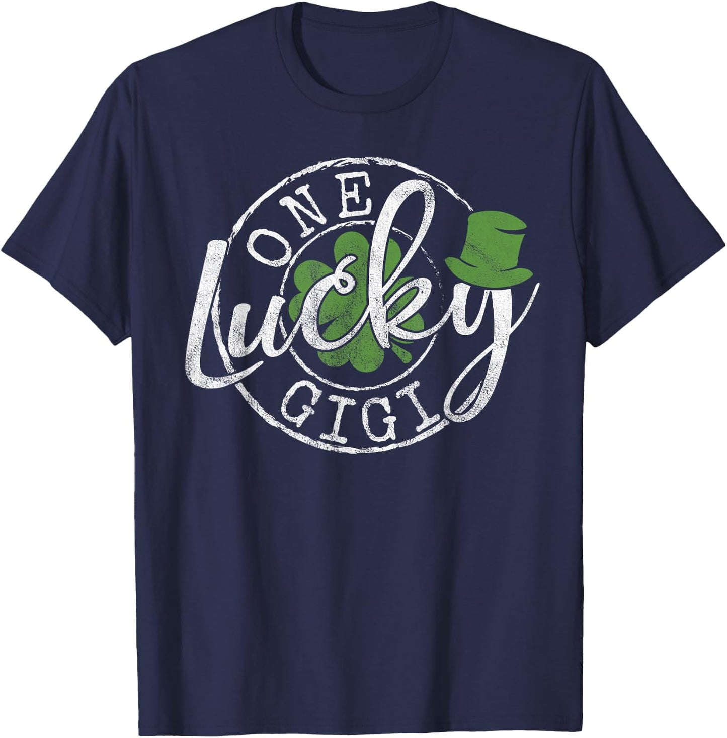 One Lucky Gigi Funny Irish Clovers Grandma St Patrick's Day T-Shirt - T-Shirt | Navy
