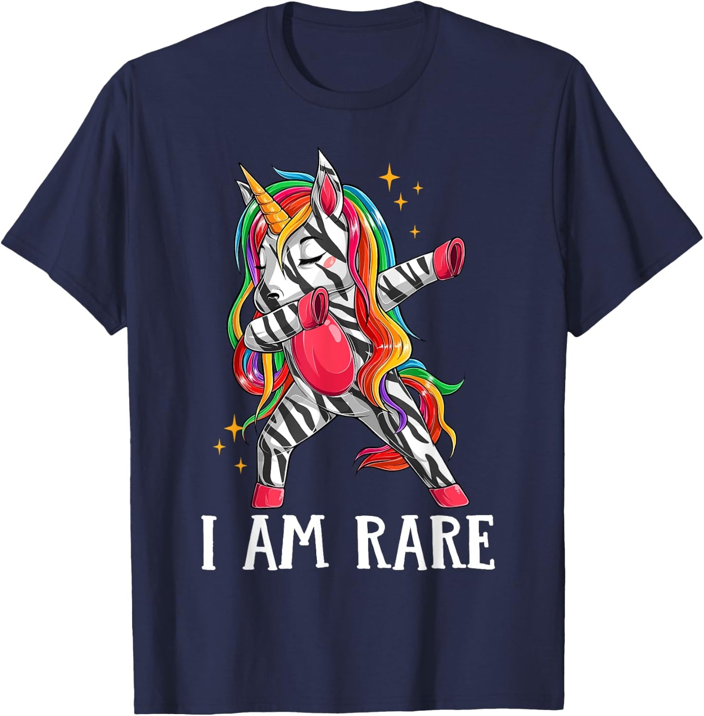 Kids I Am Rare Zebra Unicorn Warrior Rare Disease Awareness T-Shirt - T-Shirt | Navy
