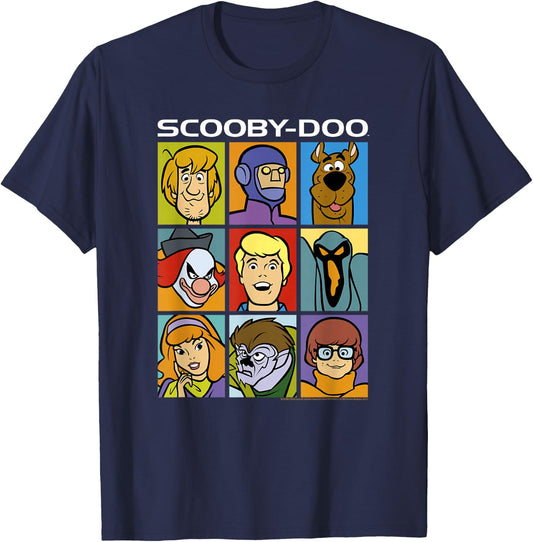 Scooby-Doo Characters & Villains Block Party Poster T-Shirt - T-Shirt | Navy
