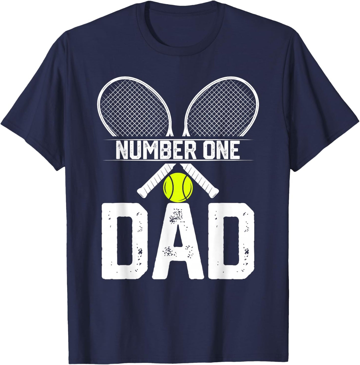 Number One Tennis Dad Tennis Player Father's Day T-Shirt - T-Shirt | Navy