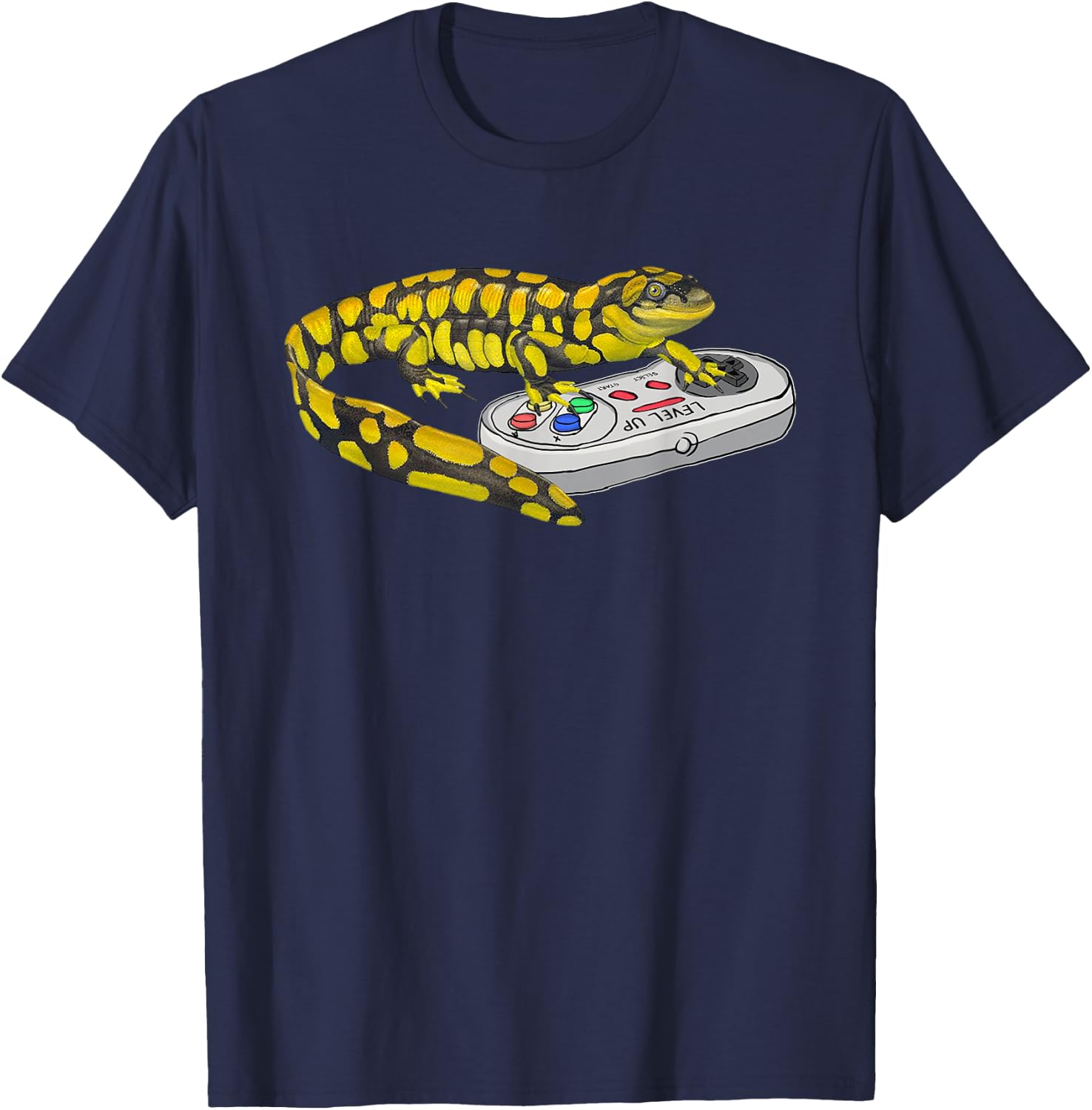 Tiger salamander Playing Video Game Salamanders Gamers T-Shirt - T-Shirt | Navy
