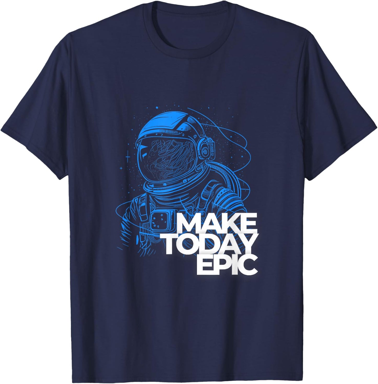 Make Today Epic, Vintage Space, Galaxy, Spaceman Graphic T-Shirt - T-Shirt | Navy