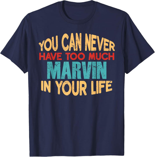 Funny Marvin Personalized First Name Joke Item T-Shirt - T-Shirt | Navy