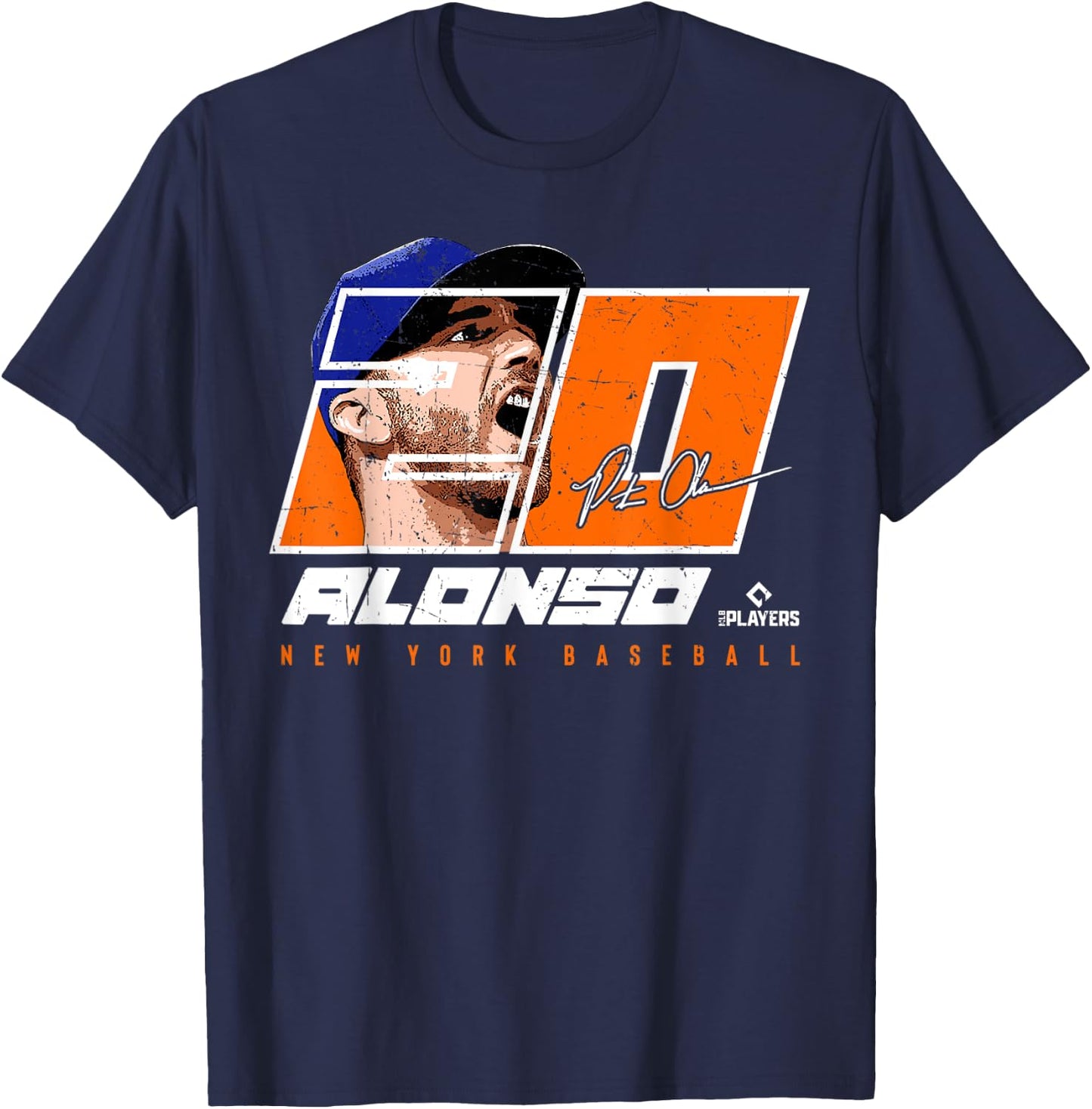 Pete Alonso - Silhouette Polar Bear New York MLBPA T-Shirt - T-Shirt | Navy