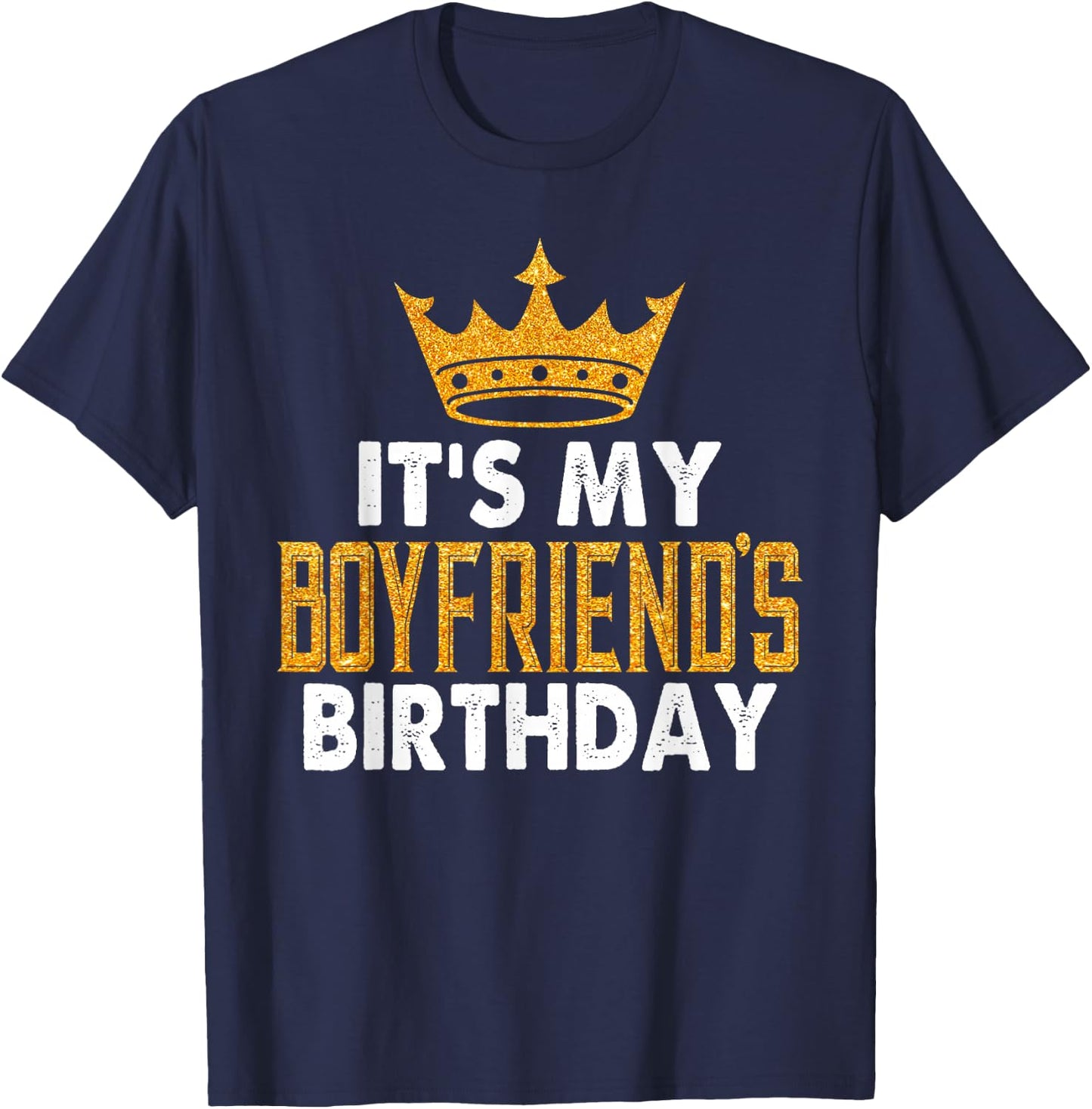 It's My Boyfriend's Birthday Party Couple T-Shirt - T-Shirt | Navy