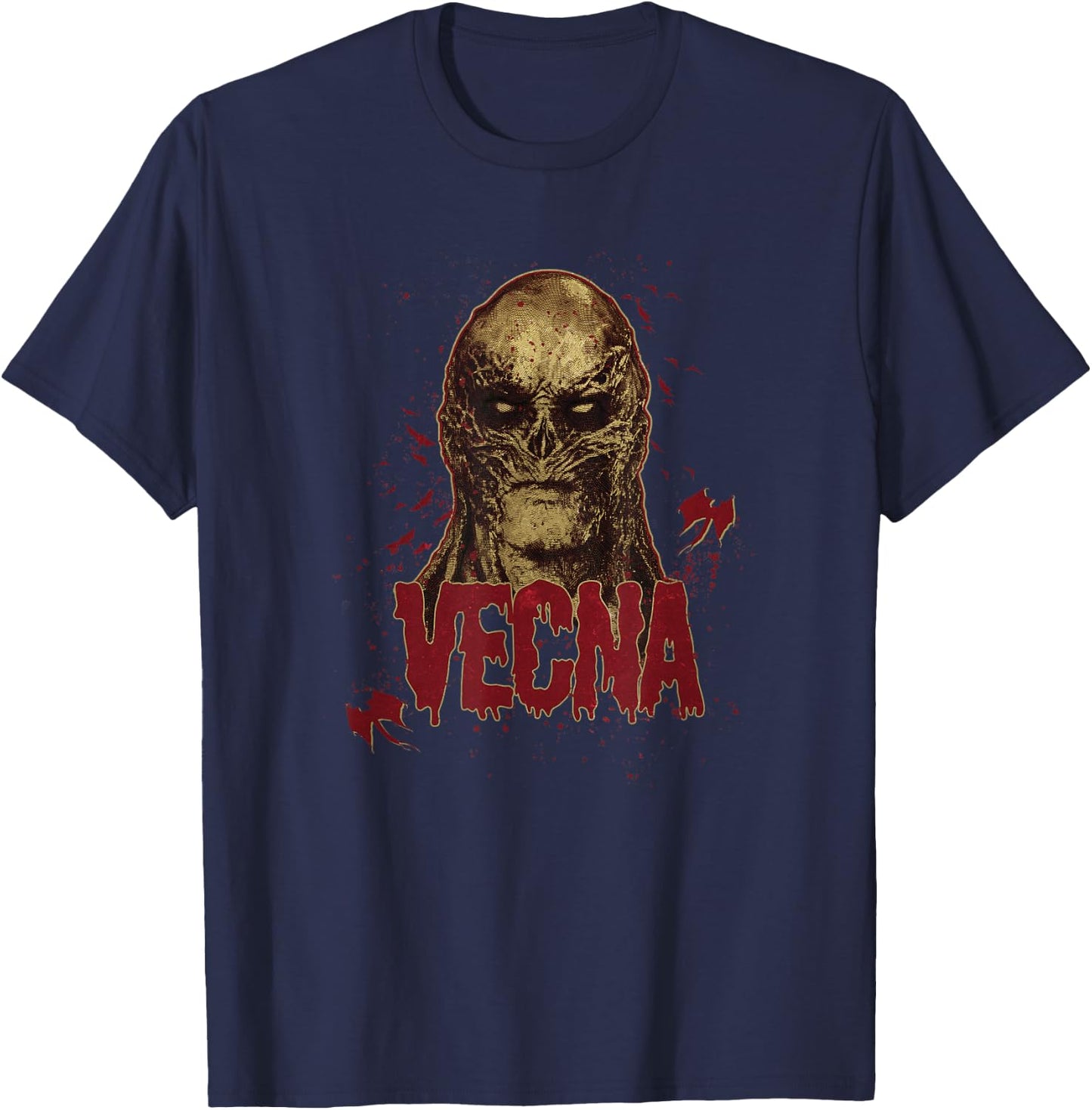 Stranger Things 4 Vecna Splatter Portrait T-Shirt - T-Shirt | Navy