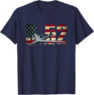 B-52 Stratofortress Bomber US American Flag T-Shirt - T-Shirt | Navy