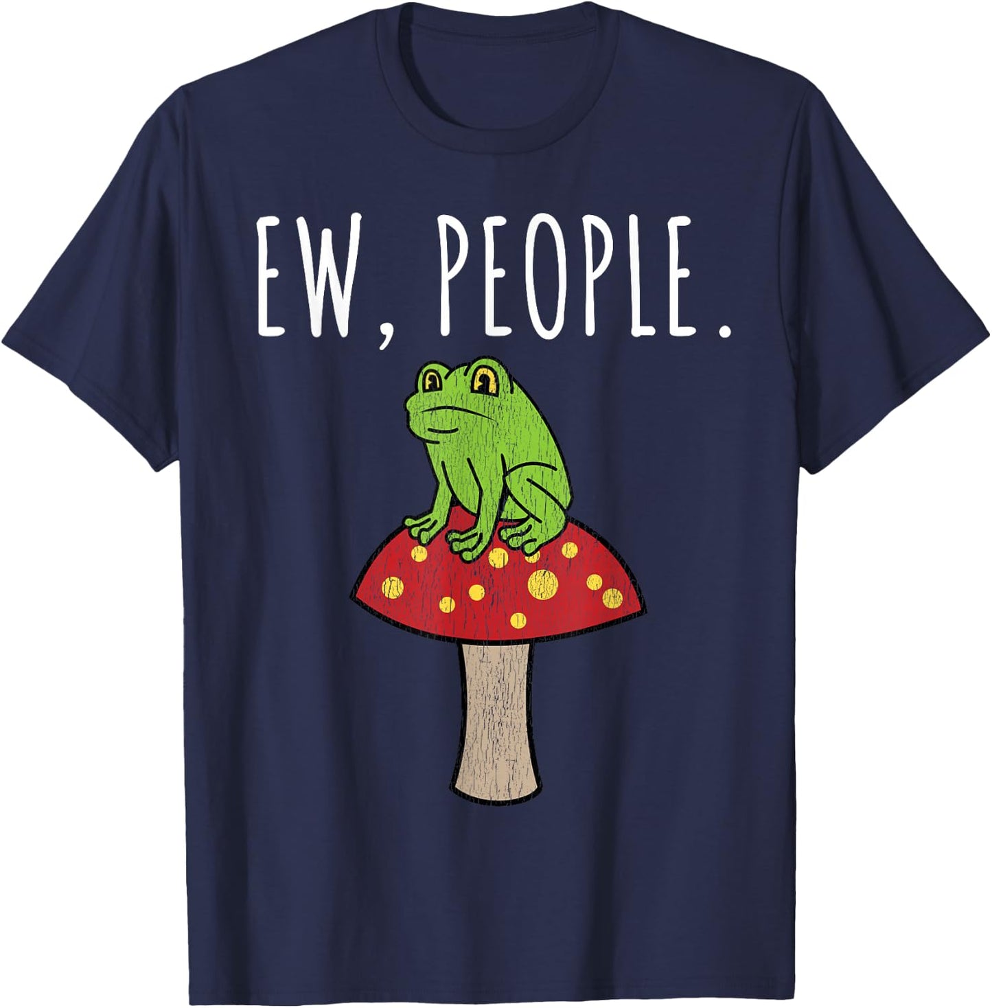 Ew People Frog Mushroom T-Shirt - T-Shirt | Navy