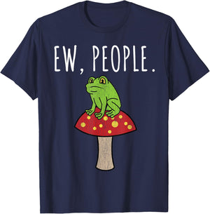 Ew People Frog Mushroom T-Shirt - T-Shirt | Navy