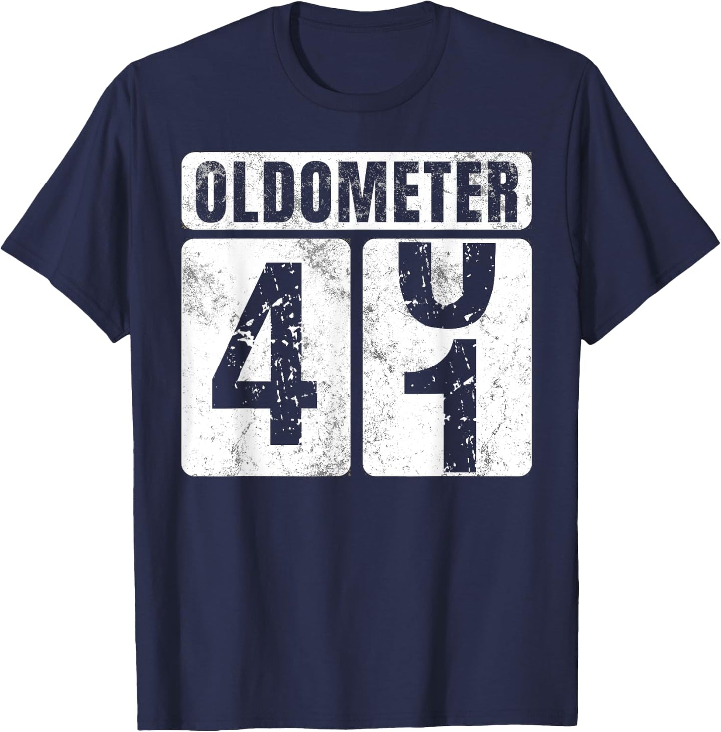 Oldometer 41 Shirt Vintage Funny 41st Birthday Gift T-Shirt - T-Shirt | Navy