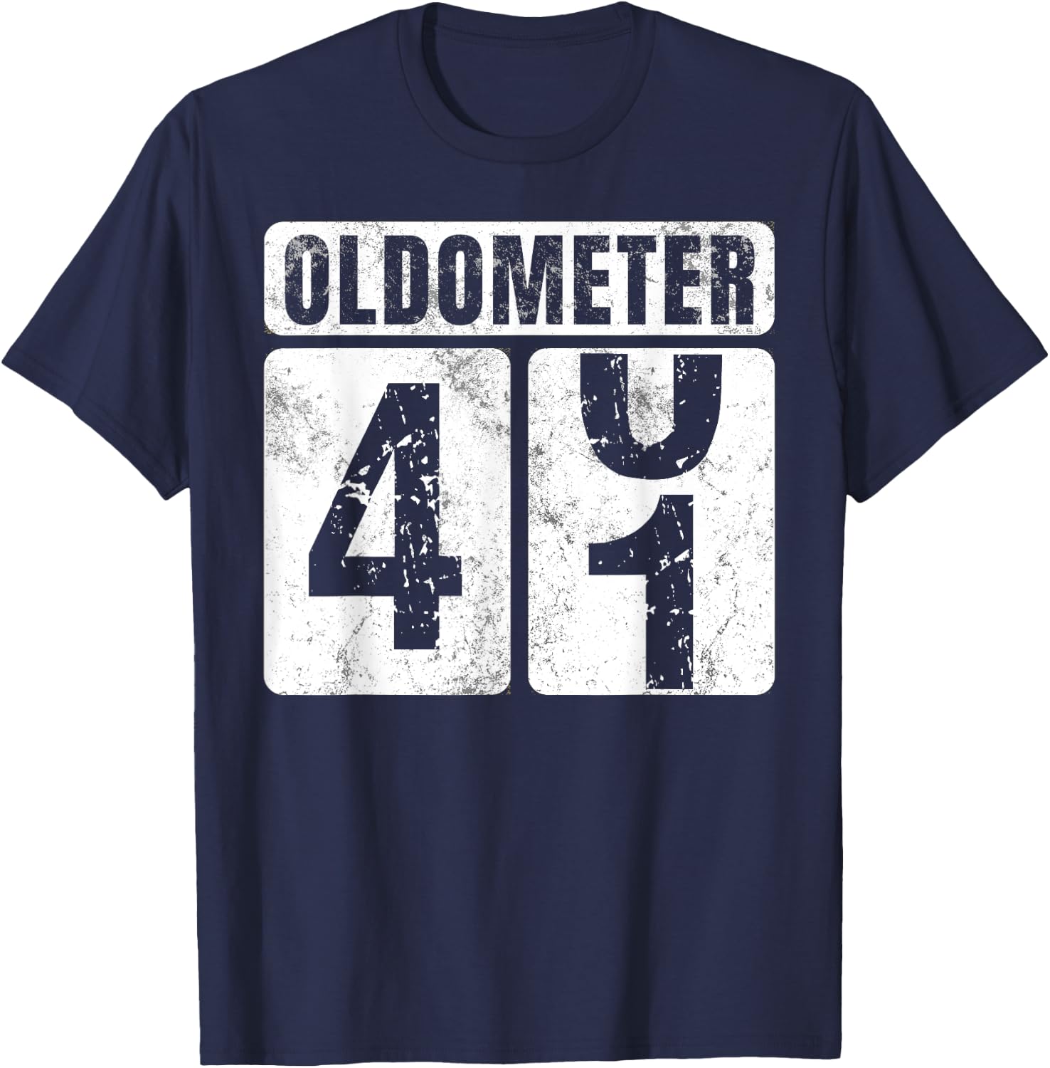 Oldometer 41 Shirt Vintage Funny 41st Birthday Gift T-Shirt - T-Shirt | Navy
