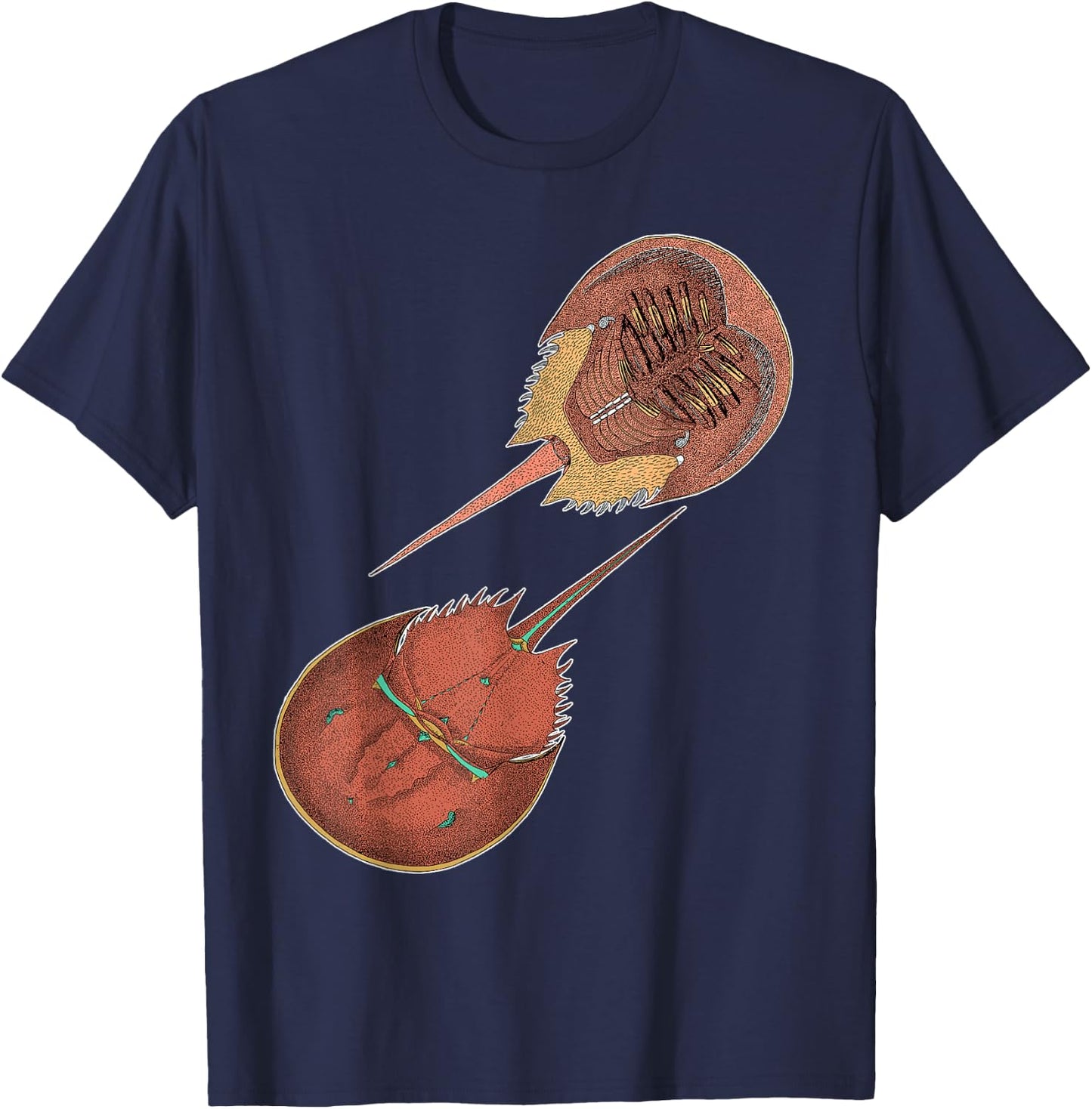 EncycloArt - Horseshoe Crab Xiphosura T-Shirt - T-Shirt | Navy