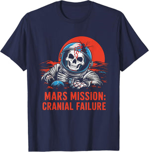 Mars Mission Carnial Failure Skeleton Astronaut Skull T-Shirt - T-Shirt | Navy