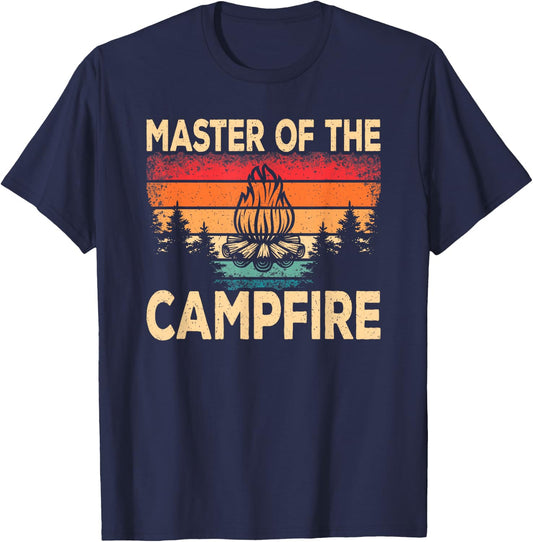 Funny Master Of The Campfire Camper Outdoorlife Camping T-Shirt - T-Shirt | Navy