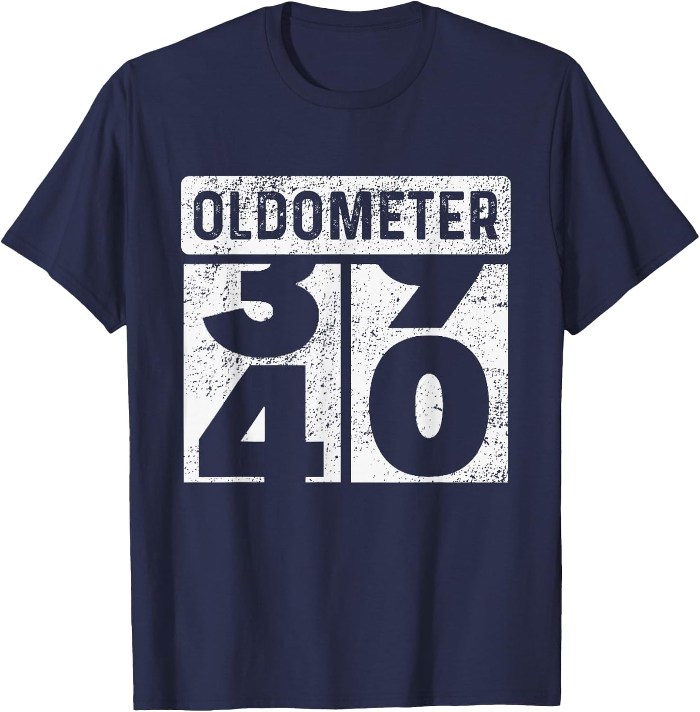 Oldometer Odometer Funny 40th Birthday Party Turning 40 Joke T-Shirt - T-Shirt | Navy