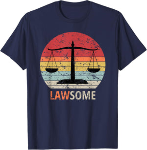 Lawsome Lawyer Paralegal Attorney Pun Vintage T-Shirt - T-Shirt | Navy