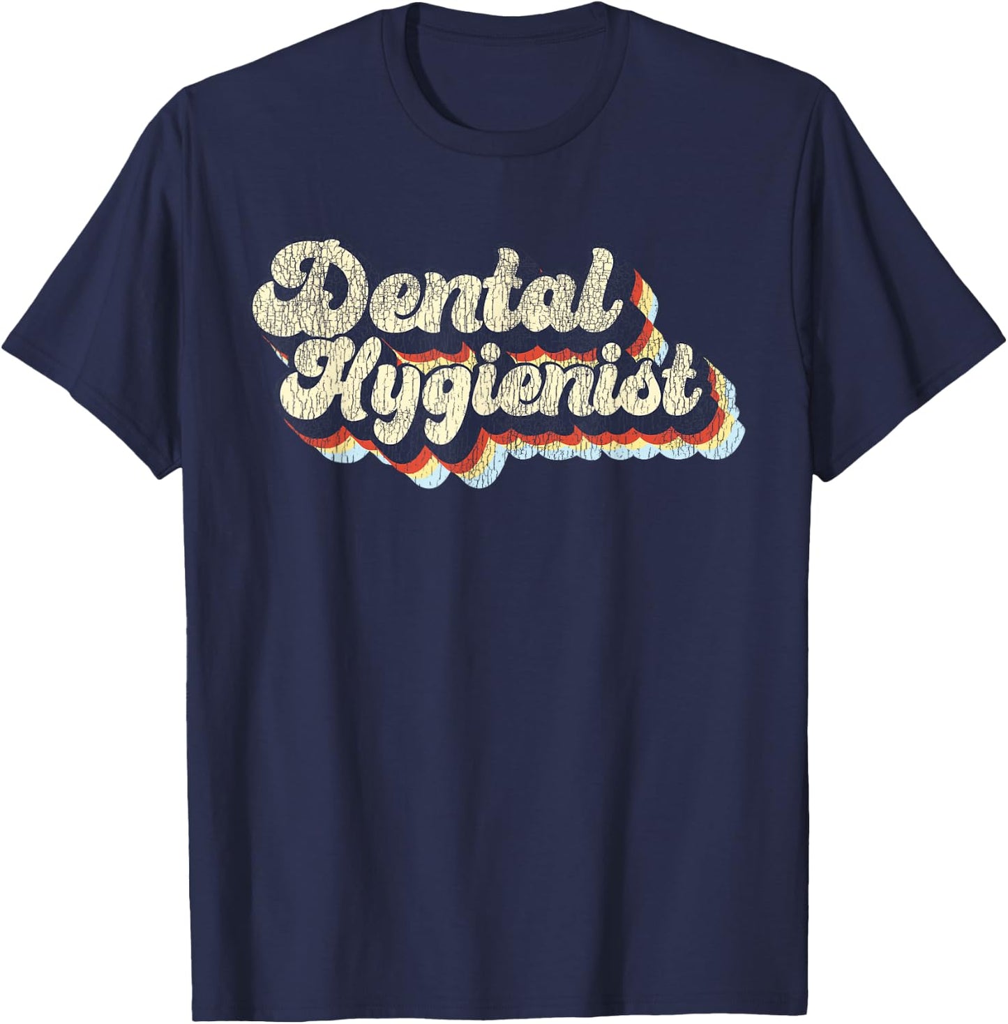 Dental Hygienist Retro Vintage T-Shirt - T-Shirt | Navy