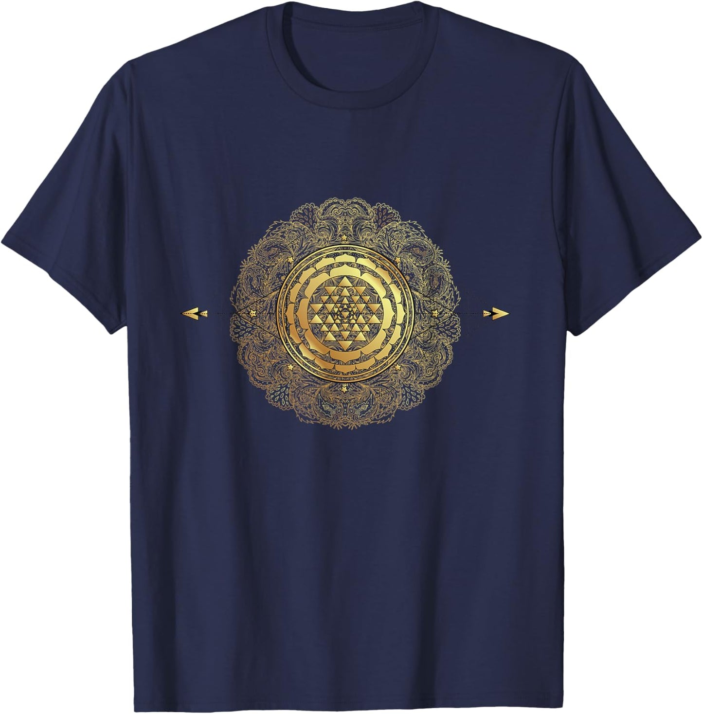Sri Yantra Sri Chakra Shri Vidya Hindu Mystical Diagram T-Shirt - T-Shirt | Navy