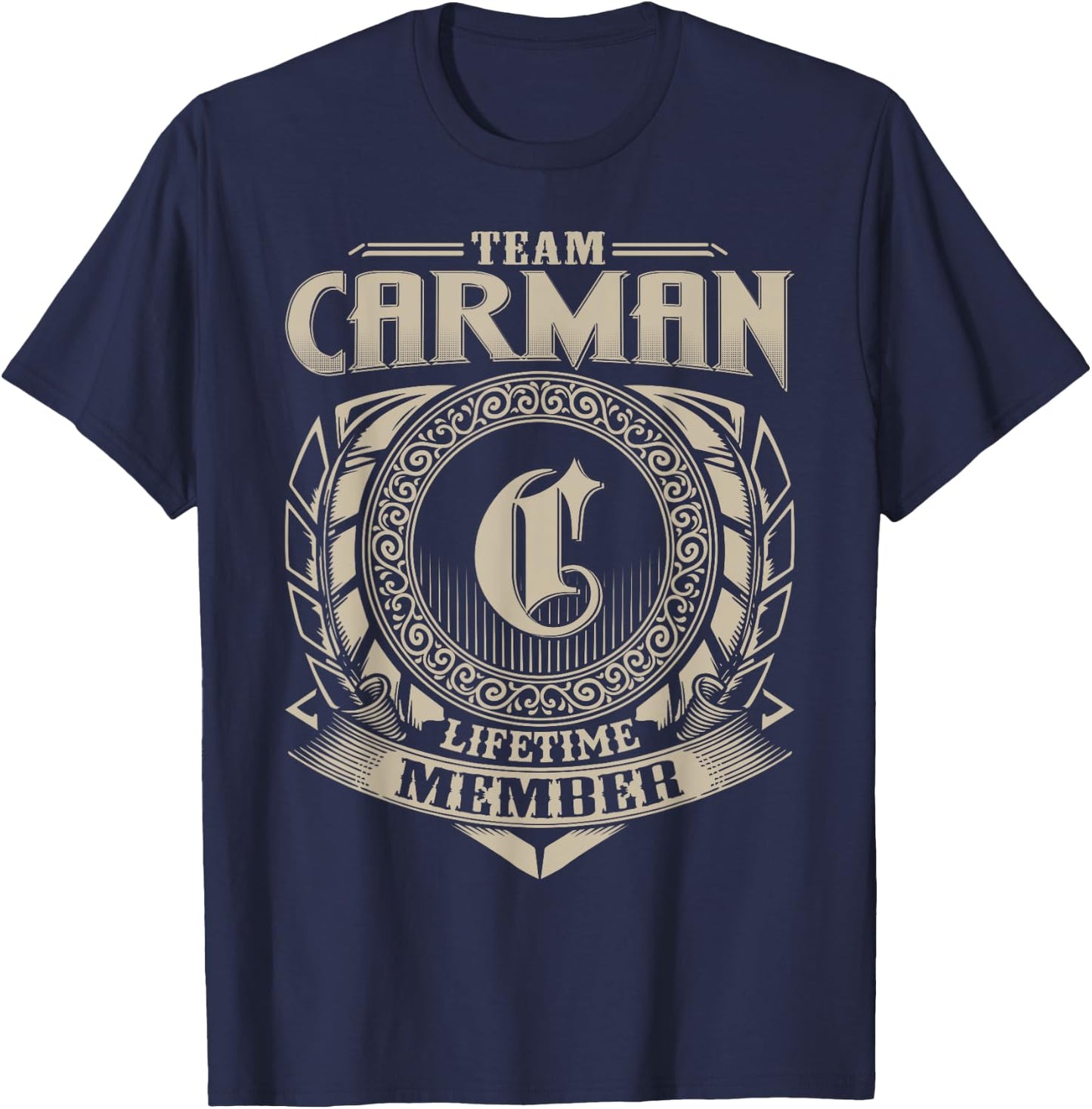 Team CARMAN Lifetime Member Funny CARMAN Family Name Vintage T-Shirt - T-Shirt | Navy