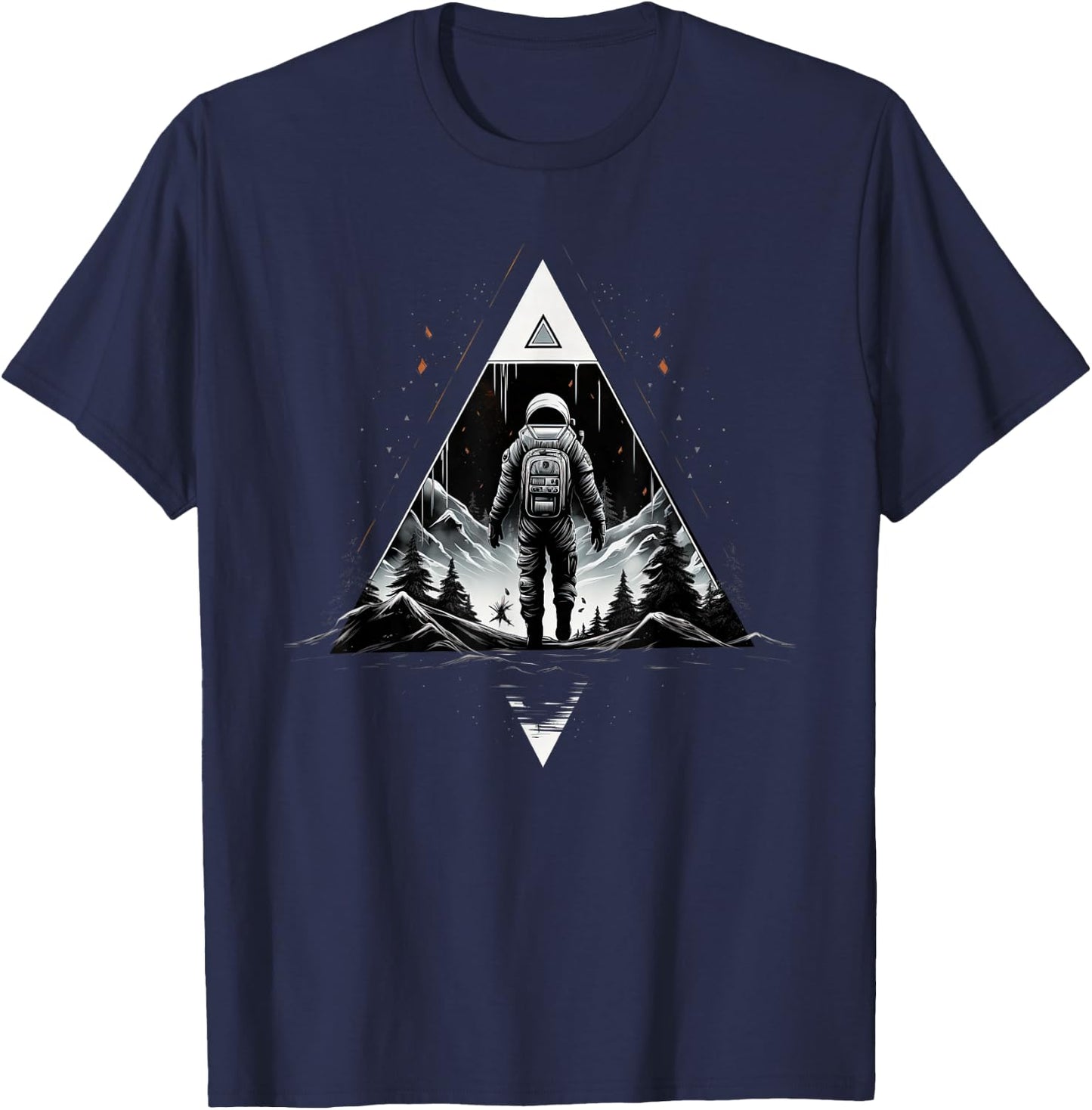 Funny Astronaut With Planets In Solar System Spaceman T-Shirt - T-Shirt | Navy