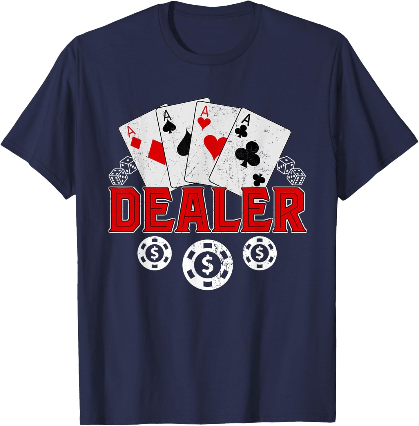 Casino Dealer Halloween Costume Shirt Poker Gambling T-Shirt - T-Shirt | Navy